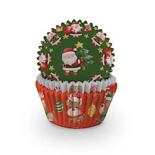 Santa and Friends Christmas Paper Cupcake Cases - Pack of 60