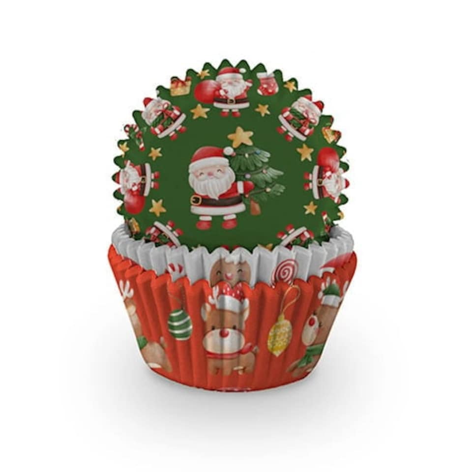 image 1 of Santa and Friends Christmas Paper Cupcake Cases - Pack of 60