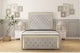 image 1 of Sloomy Sofia Gold Silver Naples Bed Frame With 50" Upholstered Headboard 6' Super King