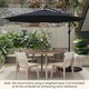 image 5 of COSTWAY 303 cm Patio Parasol Solar LED Cantilever Offset Umbrella Blue