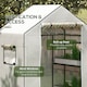 image 6 of Outsunny PE Greenhouse Cover Replacement with Door and Mesh Windows, Green