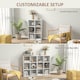 image 4 of HOMCOM 6-Cube Bookshelf, Display Shelving Unit for Home Office, White