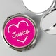image 1 of Personalised Pink Name Compact Mirror Silver