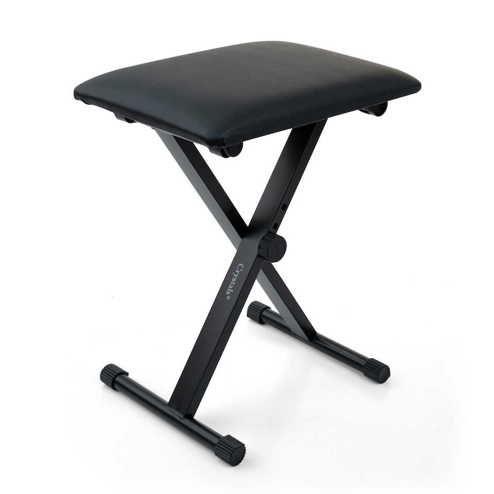 image 1 of PIANO STOOL KEYBOARD BENCH BLACK PADDED SEAT CUSHION CHAIR ADJUSTABLE HEIGHT