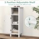 image 4 of COSTWAY Bathroom Floor Cabinet Freestanding Organizer White White