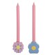 image 5 of Raspberry Blossom Set of 2 Candle Holders Multi