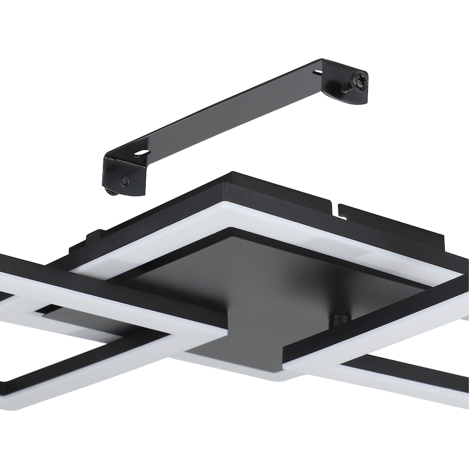 image 1 of EGLO Paranday-Z Black Steel Smart Control, Colour Changing Ceiling Light, (L) 65cm