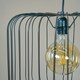 image 3 of ValueLights Ridgway Black Metal Wire Ceiling Light Shade with LED Bulb