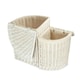 image 1 of Set of 2 Corner White Wash Wicker Laundry Basket with a Oatmeal Lining White | White
