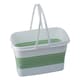 image 1 of Interiors By Premier Collapsible Laundry Basket in Green & White,Folding Hamper With Handles,Washing Bin,Foldable Utility Basket Green