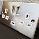 image 4 of SE HOME Satin Brushed Chrome 10A 1 Gang 2 Way Ingot Light Switch | Chrome | Satin Chrome