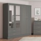image 2 of Nevada 4 Door 2 Drawer Mirrored Wardrobe Grey | 3D Effect Grey