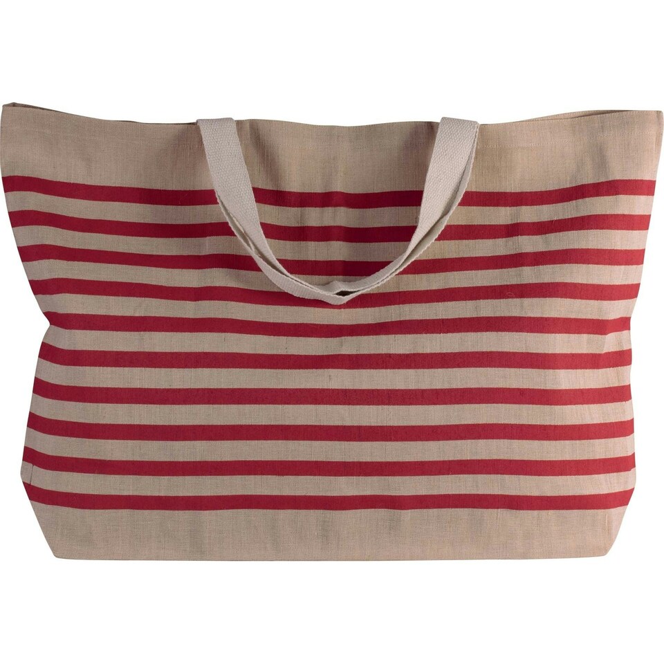 Kimood Large Juco Bag - Natural/Red - One Size Cream