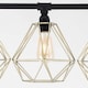 image 5 of ValueLights Industrial 5 Way Satin Black Pipework Ceiling Light With Gold Cage Shades | Black