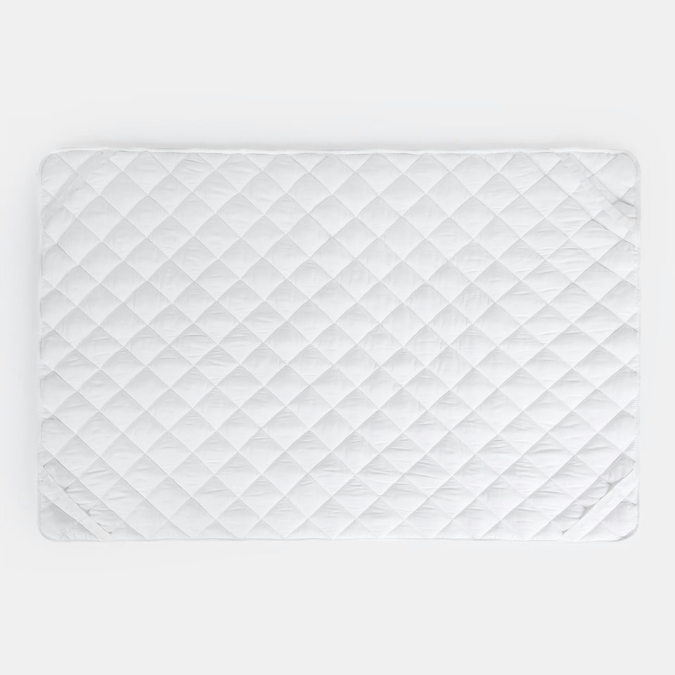 image 1 of OHS Teddy Fleece Quilted Soft Topper Mattress Protector, Double - Cream