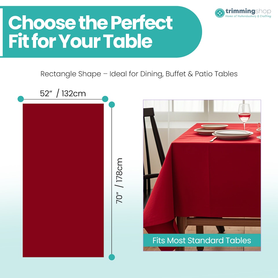 image 1 of Rectangle Wipe Clean Table Cloth, Polyester Table Cover - 52x70 Inch