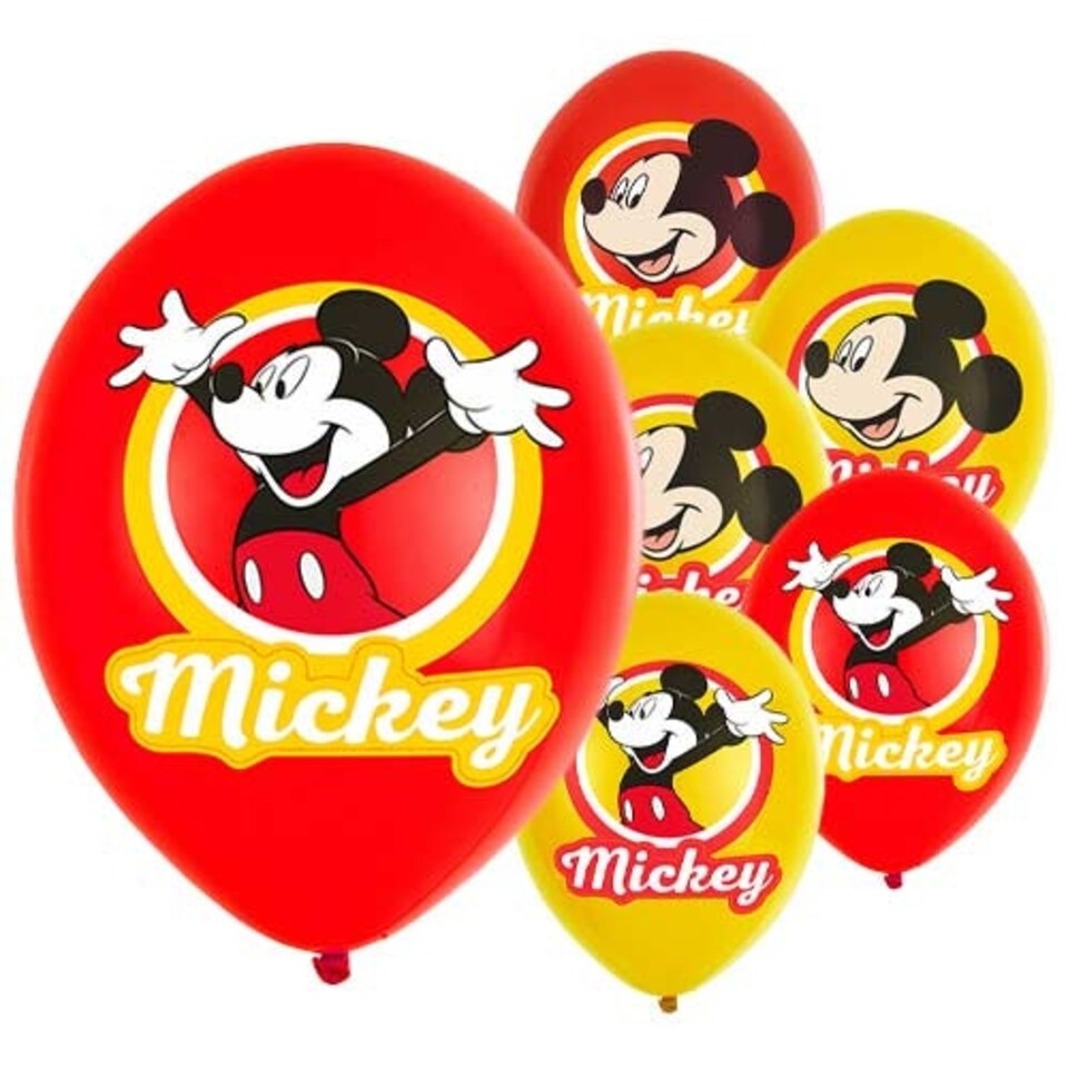 Assorted Mickey Mouse Latex Balloons 28cm / 11 in - Pack of 6