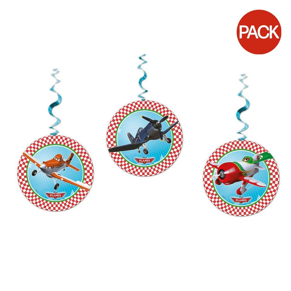 image 1 of Disney Planes Swirl Hanging Decoration (Pack of 3) - Red/White/Blue - One Size