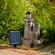 image 3 of Primrose Solar Grey Castle Cascade Water Feature with Lights 49cm