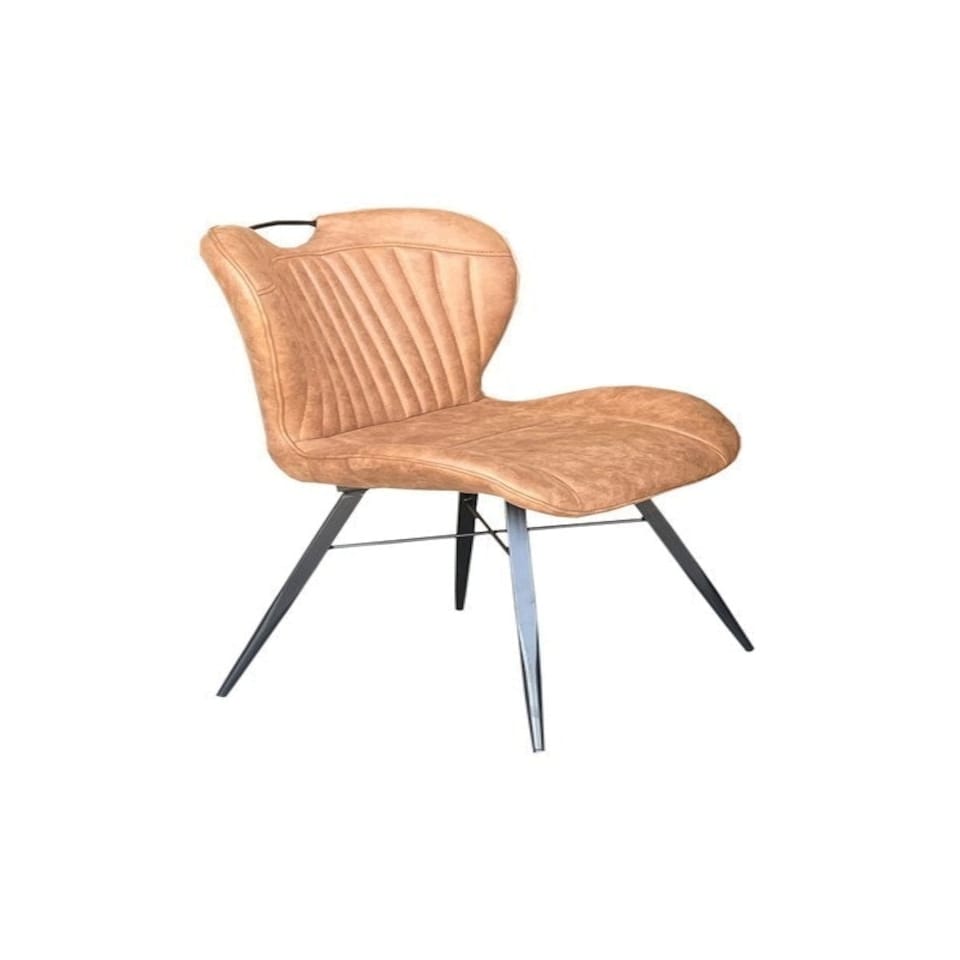 image 1 of Dining Fabric Chair with Metal Legs (Set of 2) - Tan/Black - Assembly Required Brown