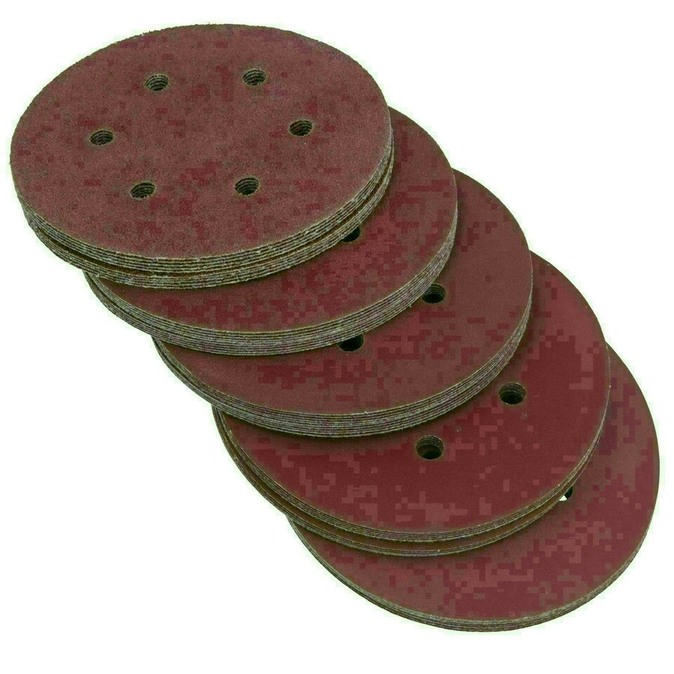 image 1 of 150mm Mixed Grit Hook And Loop Sanding Discs For DA Orbital Sanders 500pk