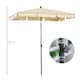 image 5 of Outsunny 2 x 1.3m Garden Parasol Umbrella, Outdoor Market Table Umbrella with Ruffles  Aluminium Pole, Rectangular Tilting Parasol Sun Shade Canopy, Beige