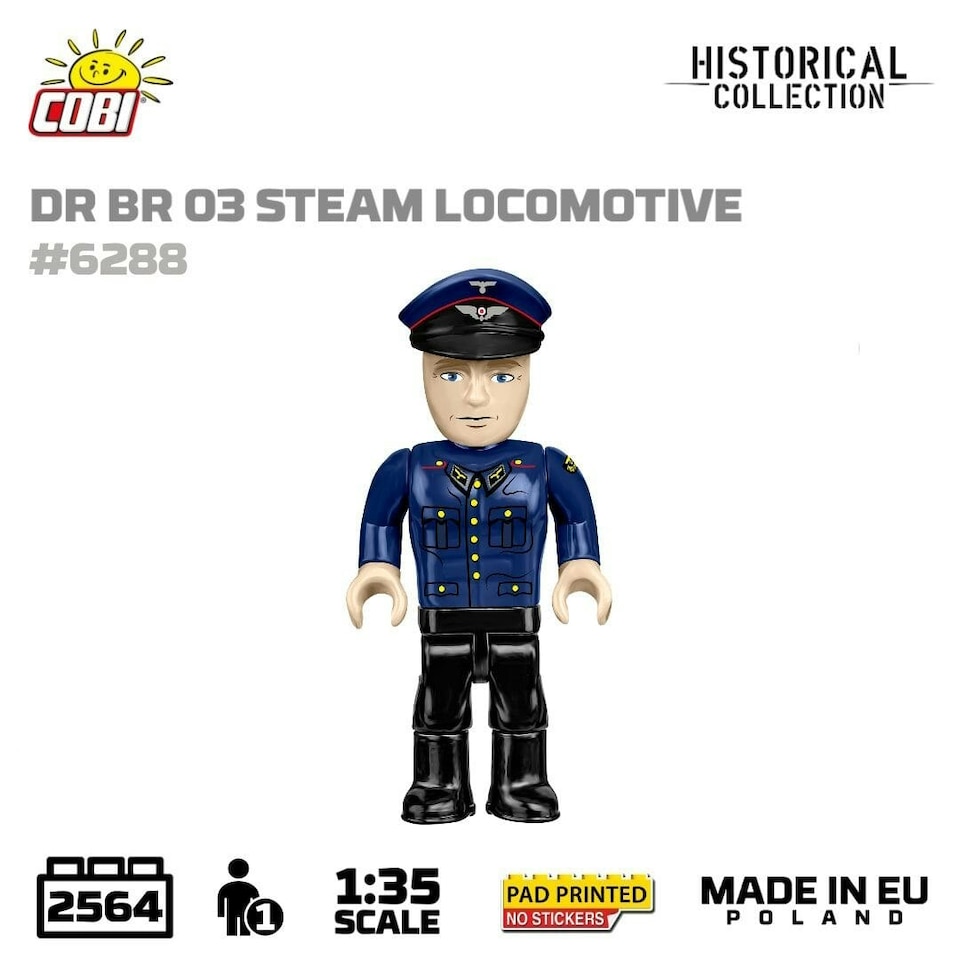 image 1 of DR BR 03 Steam Locomotive brick model - COBI 6288 - 2560 bricks