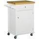 image 1 of HOMCOM Rolling Kitchen Cart Storage Trolley with Drawer Towel Rail White
