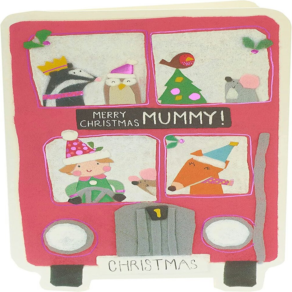 image 1 of Double Decker Bus Design Mummy Christmas Card