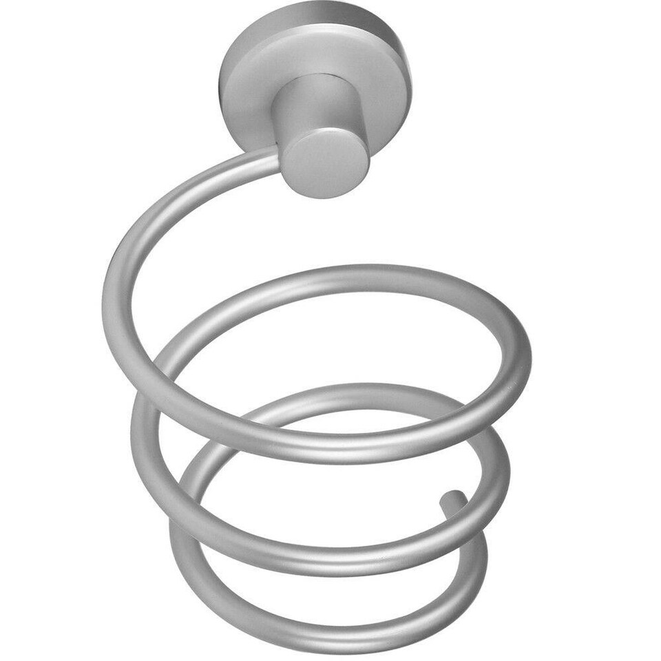 image 1 of Wall Mounted Hair Dryer Holder | Metal Spiral Hair Dryer Storage Rack with Fixings for Bathroom or Salon