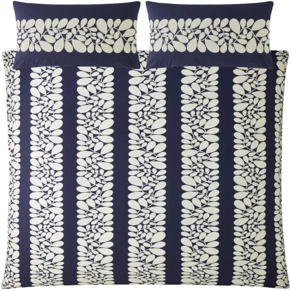 image 1 of Orla Kiely Sycamore Stripe Duvet Cover Set - Space Blue Blue | Super King