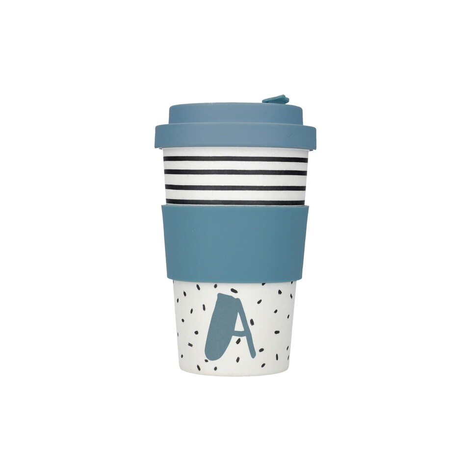 image 1 of KitchenCraft 410ml Bamboo A to Z Letter "A" Reuseable Mug Multi