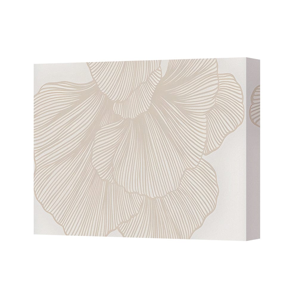 Elegant Beige Floral Line Art Canvas Wall Art Print CANVAS 2881