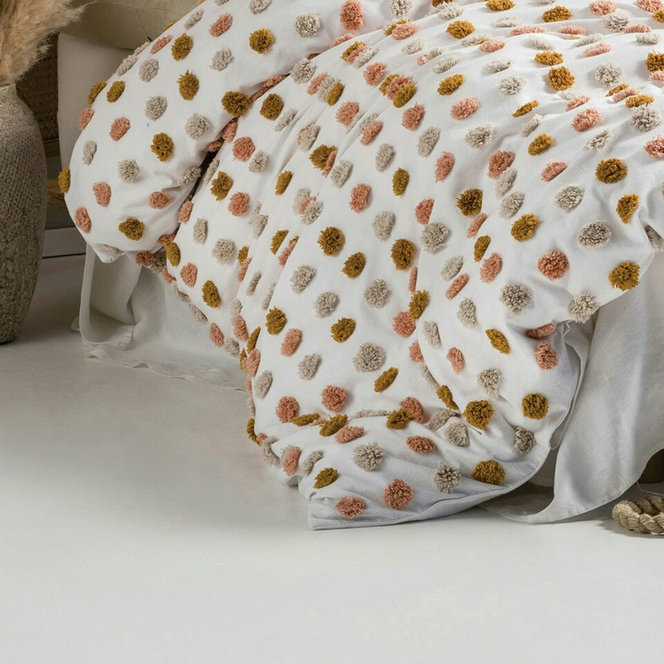 image 1 of Linen House Haze Tufted King Duvet Cover Set