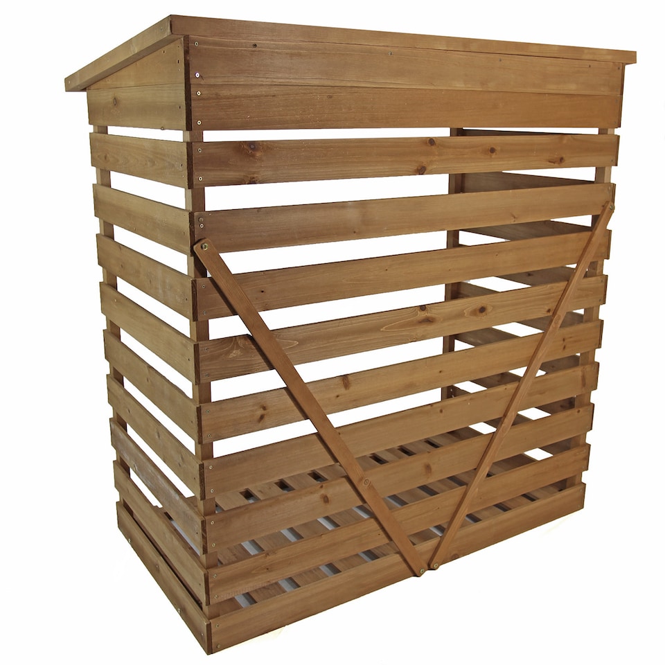 image 1 of Wooden Log Store Wood Firewood Outdoor Garden Storage Logs Shed