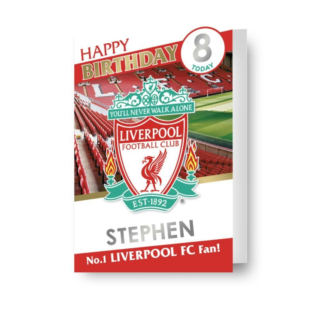 Biglietto Di Compleanno Personalizzato Liverpool FC Con Qualsiasi - Foto 5