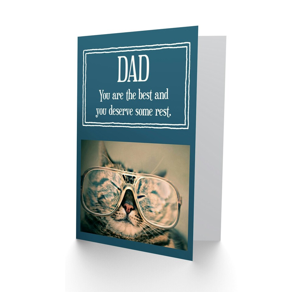 image 1 of Best Deserve Rest Funny Glasses Fathers Day Dad Card