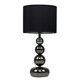 image 4 of ValueLights Chrome Table Lamp with Black Faux Silk Shade