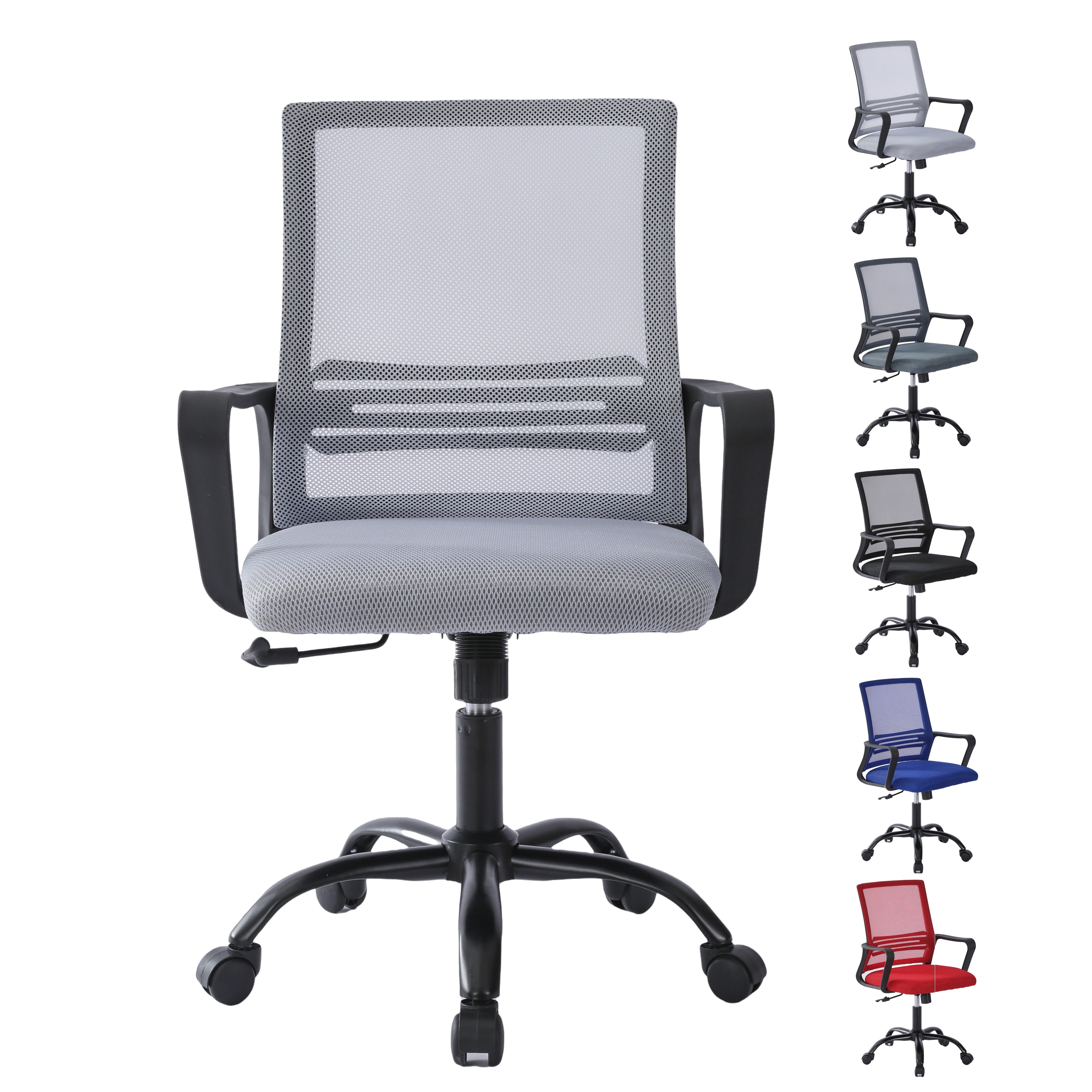 Mesh Back Office Chair on Castor wheels - Light Grey | Grey | Light grey