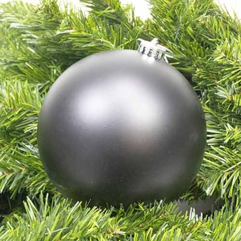 image 1 of Black Matte Shatterproof Christmas Bauble 15cm
