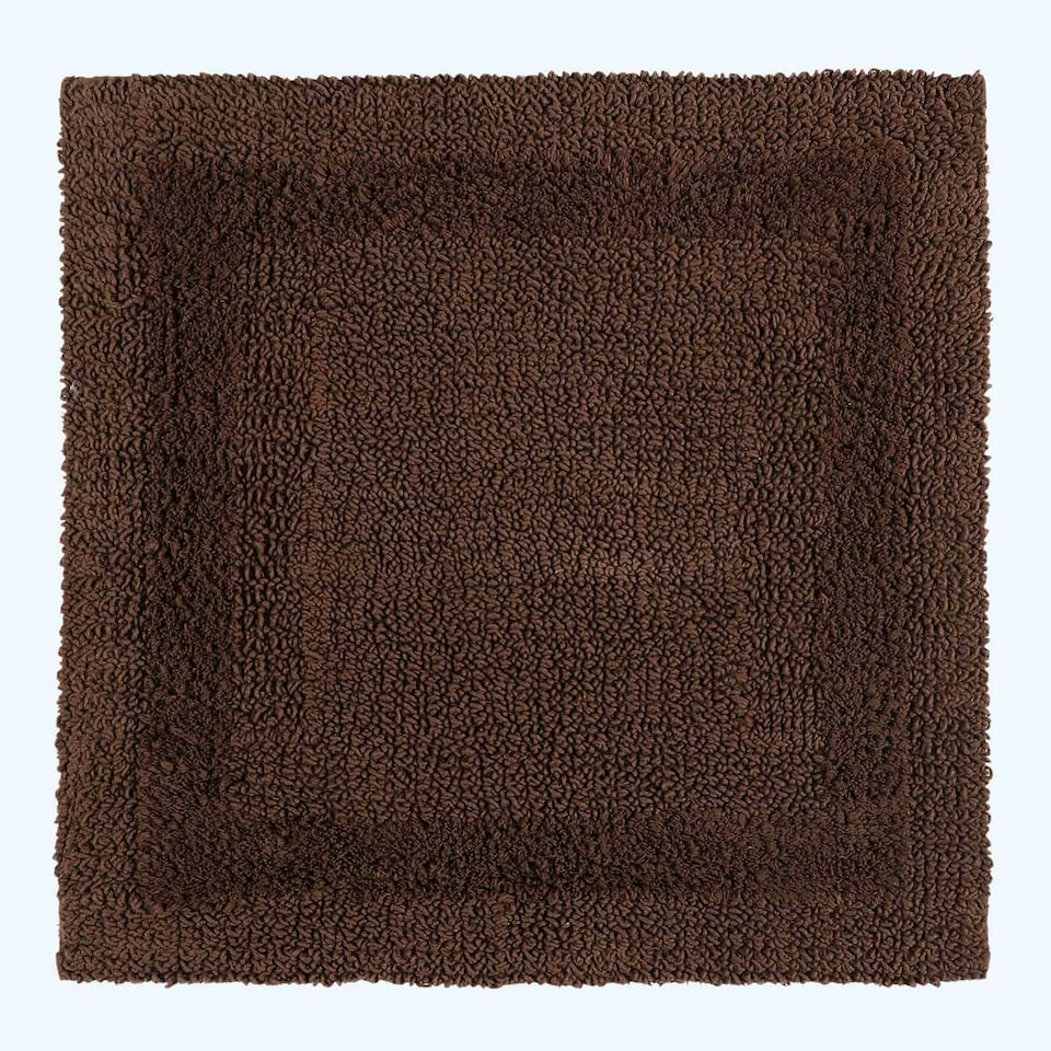 image 1 of Homescapes Luxury Reversible Cotton Shower Mat - Chocolate | Brown | Chocolate