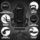 image 7 of Alivio Ergonomic Gaming Chair with Massage Lumbar Cushion & Retractable Footrest, PU Leather Video Game Chair (Black)