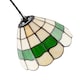 image 4 of Traditional Green and Amber Stained Glass Tiffany Pendant Lighting Shade | Green