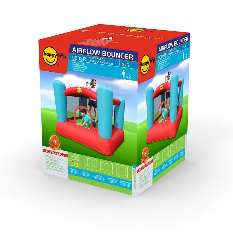image 1 of Happy Hop Bouncy Castle with Safety Enclosure