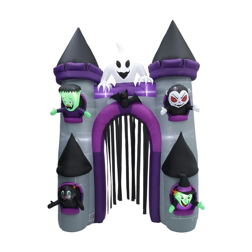 image 1 of Living and Home Halloween Lighted Haunted Castle Arch Inflatable