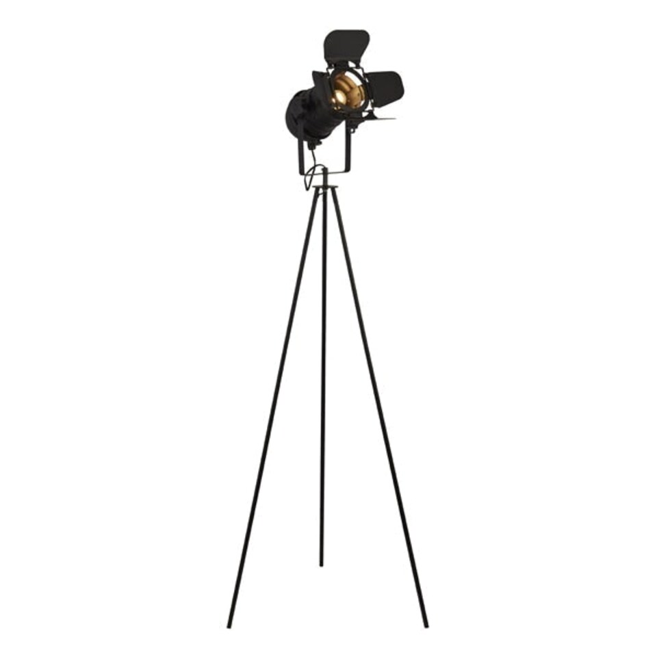 image 1 of Spectre Black Spotlight Tripod Floor Lamp