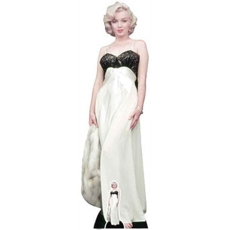 Marilyn Monroe White Gown and Fur Lifesize Cardboard Cutout 169cm