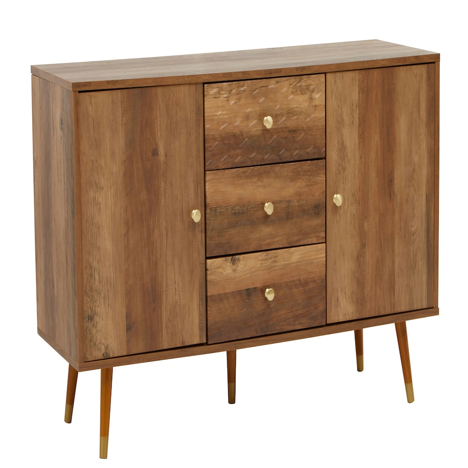 image 1 of Interiors by Premier Functional Sideboard, Intricate Detailing Two Door Sideboard, Sturdy And Durable Industrial Sideboard Brown