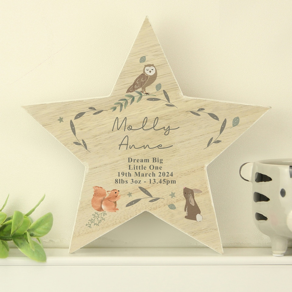 image 1 of Personalised Woodland Animal Star Ornament