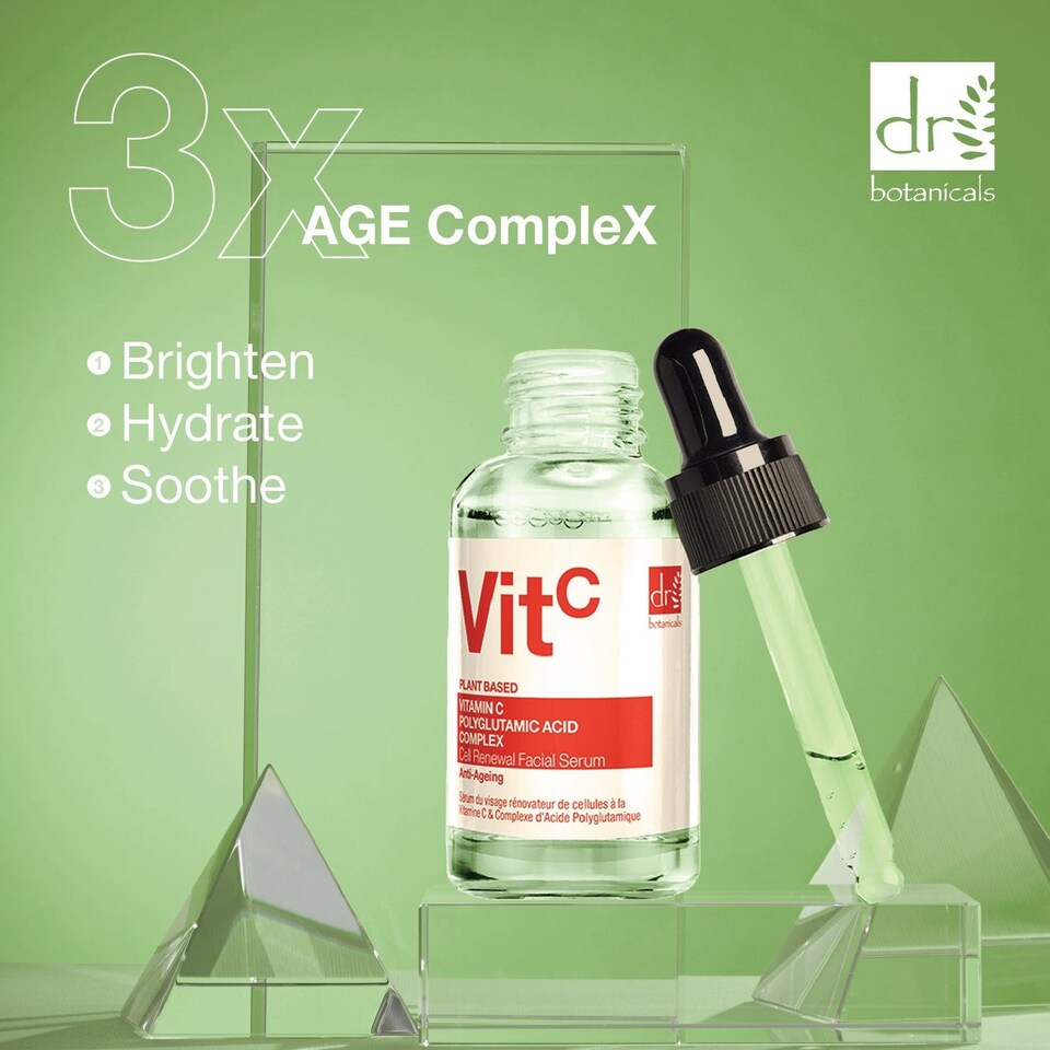 image 1 of Dr Botanicals Vitamin C 3% & Polyglutamic Acid Complex 1% & Brightening Facial Serum 30ml